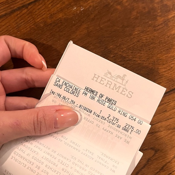 Hermes Chaine d'ancre Enchainee ring, small model size 54 rose Gold - Picture 4 of 7